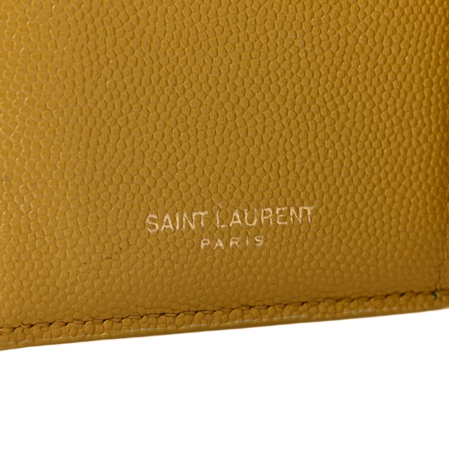 Saint Laurent Grain De Poudre Monogram Uptown Compact Wallet Olive 6 of 7