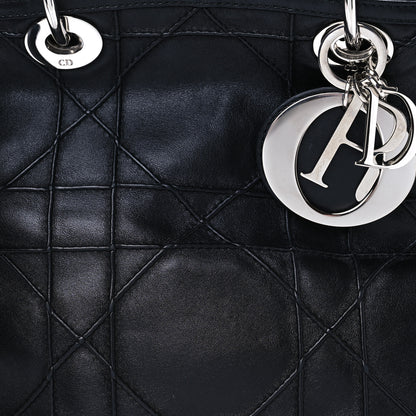 Christian Dior Lambskin Cannage Medium Granville Tote Black 8 of 10