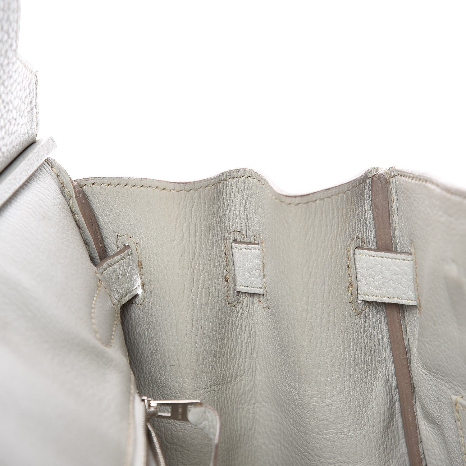 Hermes Taurillon Clemence Lizard Club Birkin 30 Gris Perle White Mykonos 16 of 38