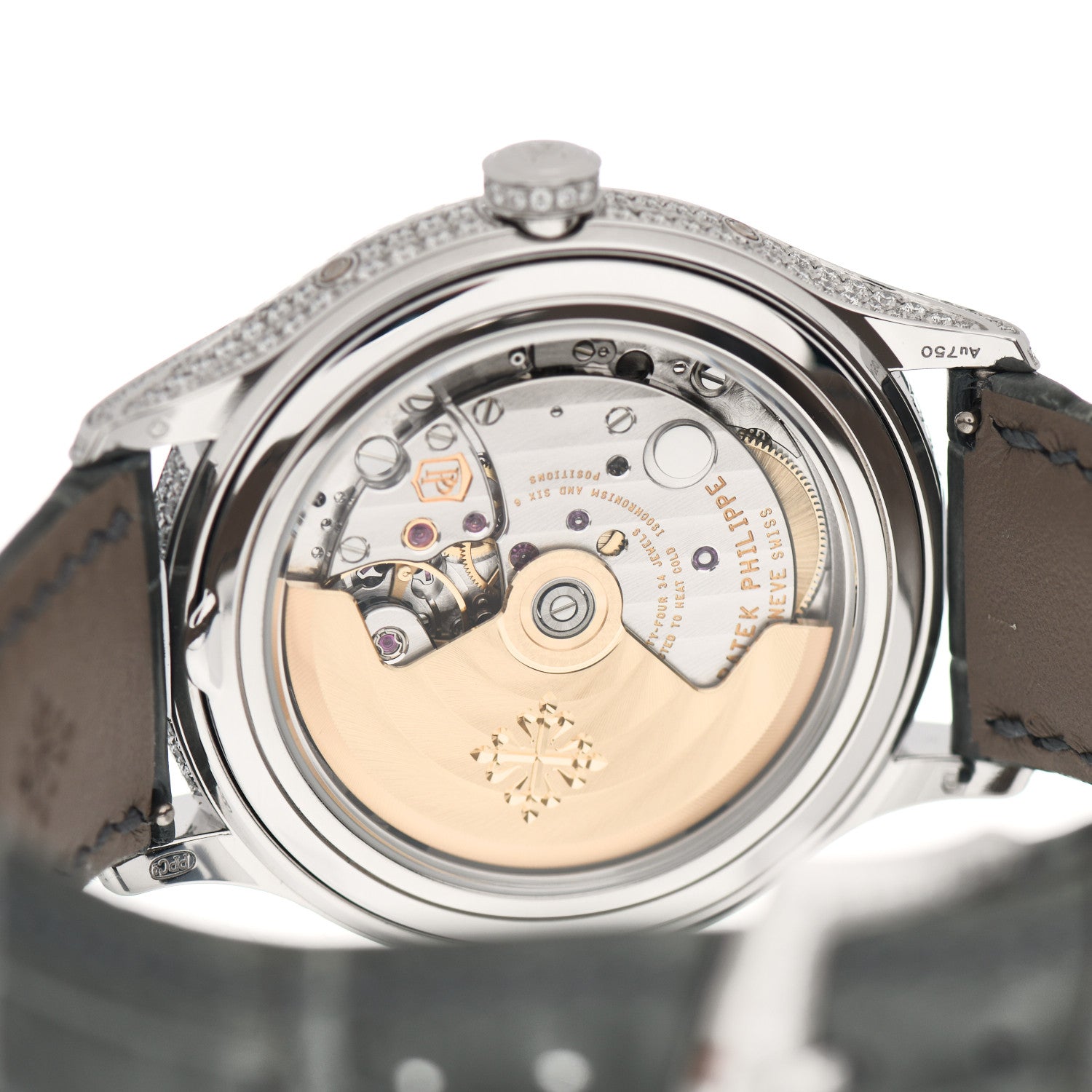 Patek Philippe 18K White Gold Alligator Diamond Mother of Pearl 38mm Annual Calendar Automatic Watch 4948G-010 4 of 5