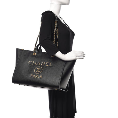 Chanel Caviar Large Studded Deauville Tote Black 2 of 11