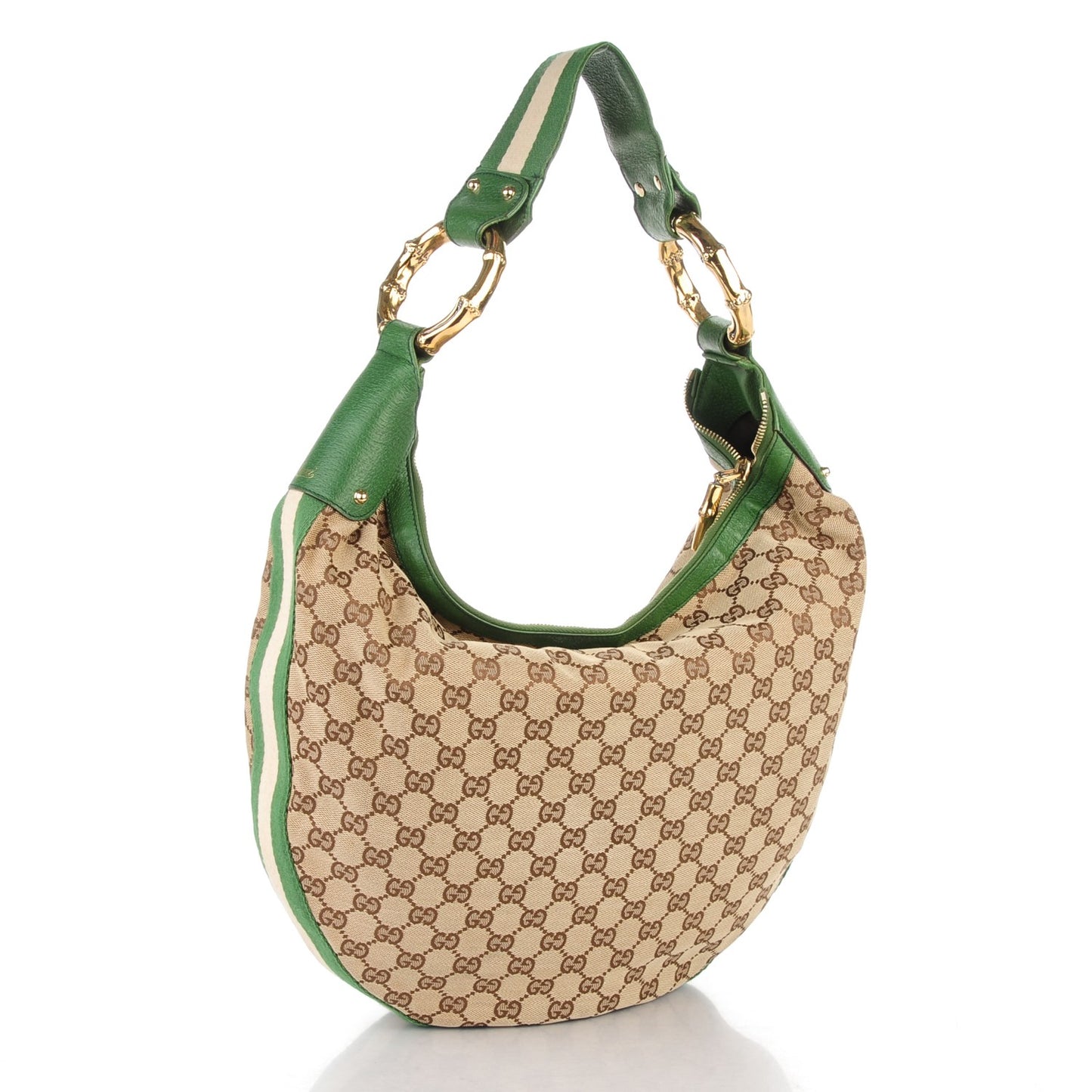 Monogram Web Bamboo Ring Hobo Green