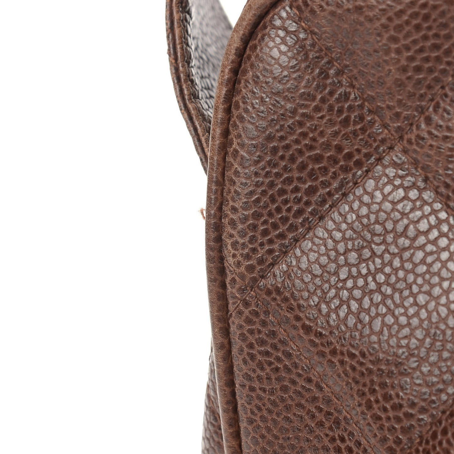 Caviar Quilted Camera Case Brown