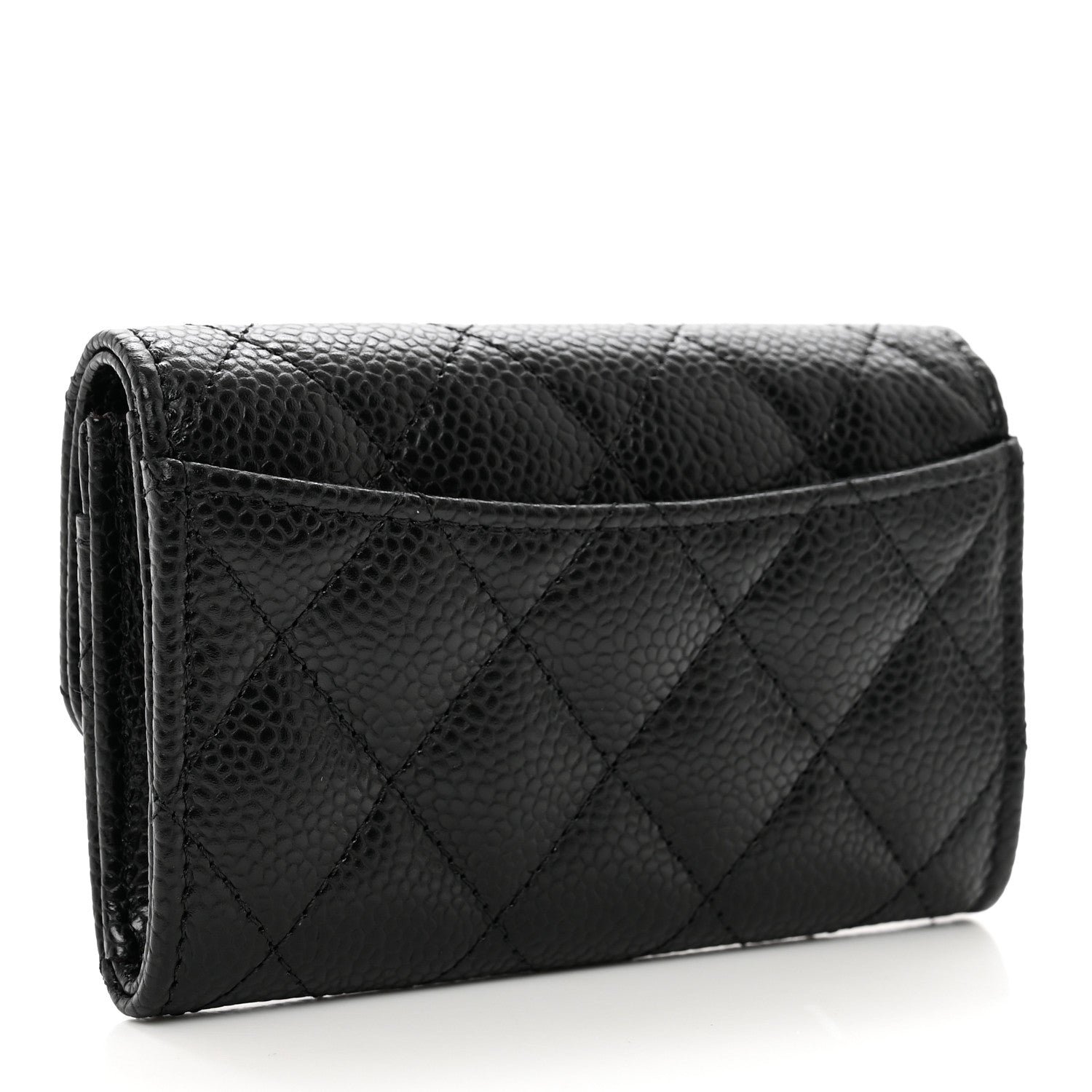 Chanel Caviar Quilted Flap Card Holder Wallet Black 3 of 9