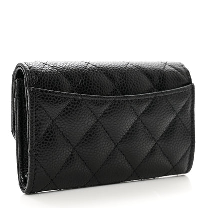 Chanel Caviar Quilted Flap Card Holder Wallet Black 3 of 9