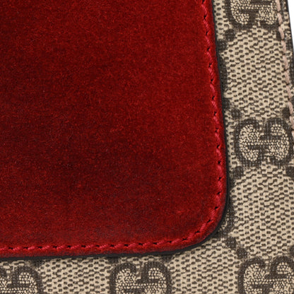 Gucci GG Supreme Monogram Suede Cudu Medium Dionysus Shoulder Bag Beige Ebony Vulcanic Red 16 of 16