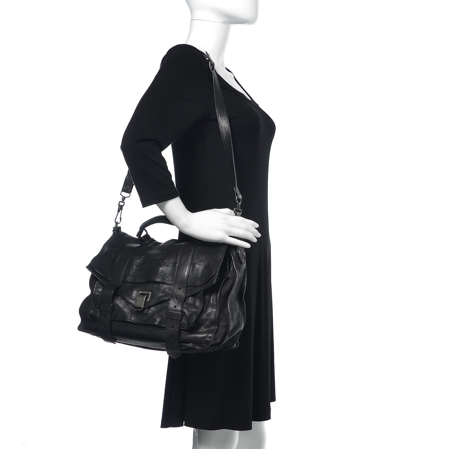 Proenza Schouler Lambskin PS1 Medium Satchel Black 2 of 13