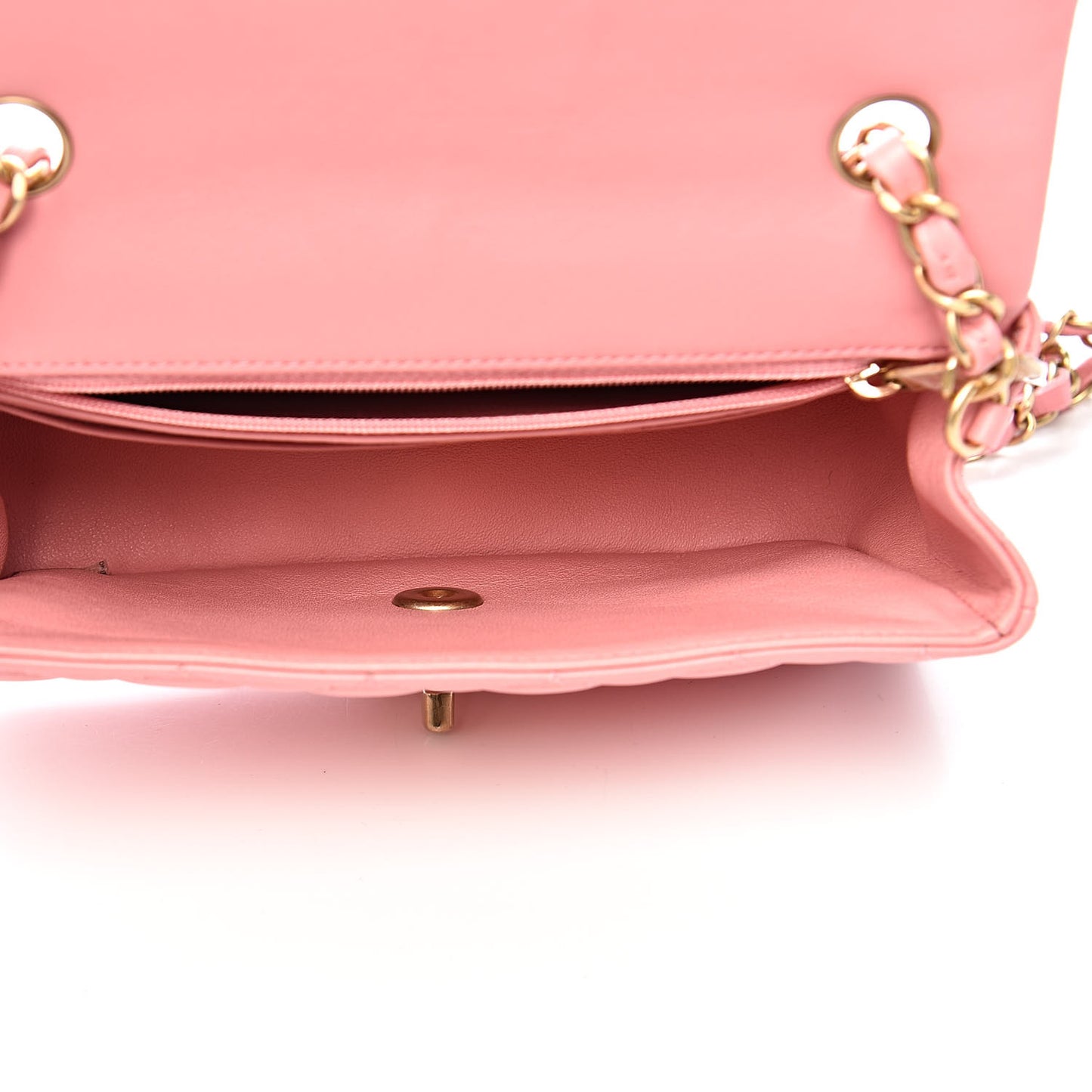Lambskin Quilted Mini Rectangular Flap Pink