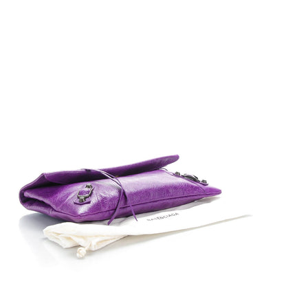 Balenciaga Agneau Classic Hardware Envelope Clutch Ultraviolet 4 of 7