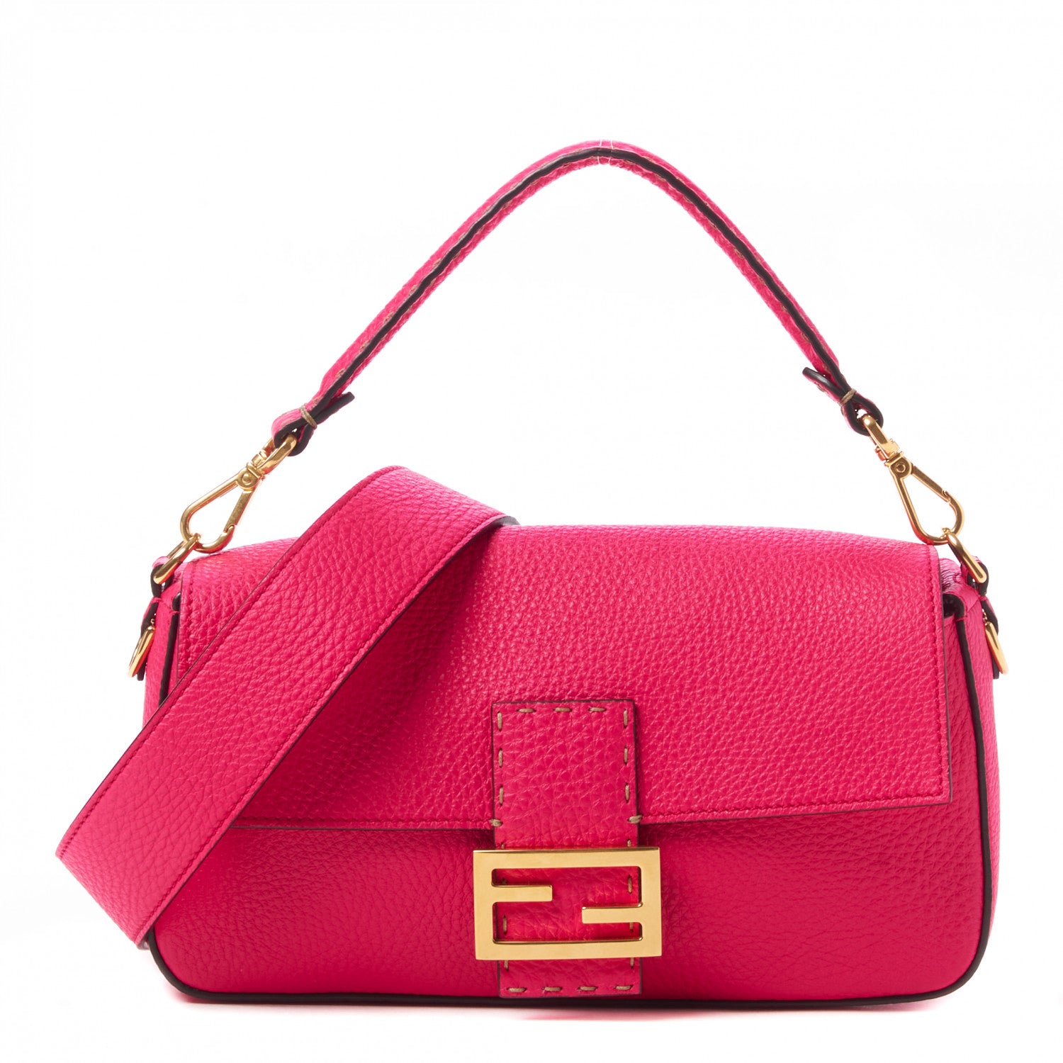 Fendi Cuoio Romano Selleria Baguette Fuxia 1 of 7