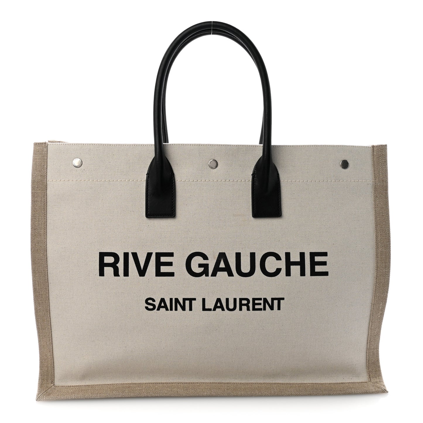 Linen Calfskin Rive Gauche Tote Optic White
