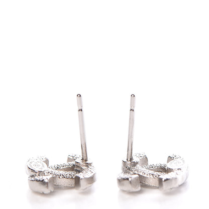 Chanel Crystal Timeless CC Earrings Silver 4 of 5