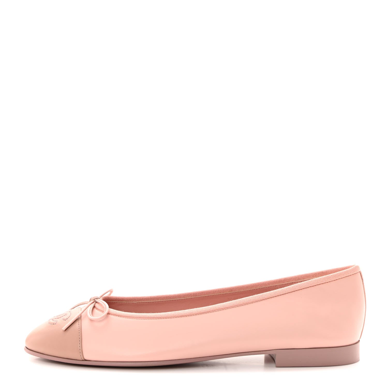 Chanel Lambskin Cap Toe CC Ballerina Flats 40.5 Light Pink Dark Pink 1 of 9