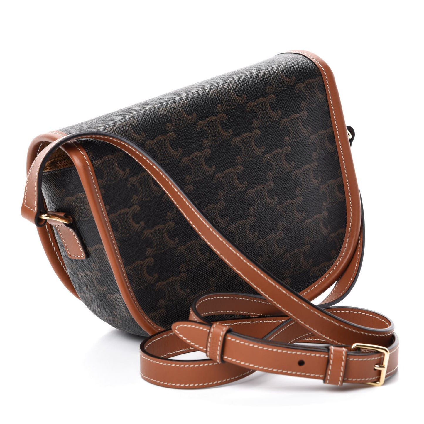 Triomphe Canvas Medium Folco Bag Tan