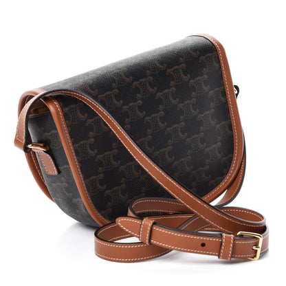 Celine Triomphe Canvas Medium Folco Bag Tan 3 of 9