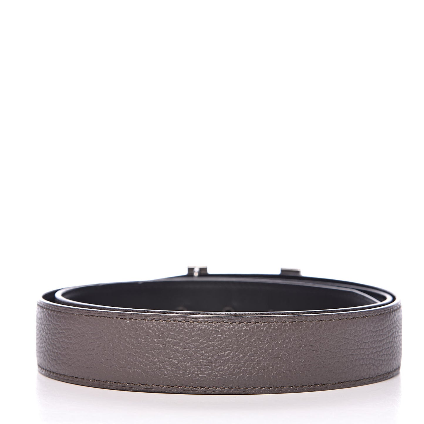 Taurillon Clemence Swift 32mm Quizz H Belt 95 Etain Black