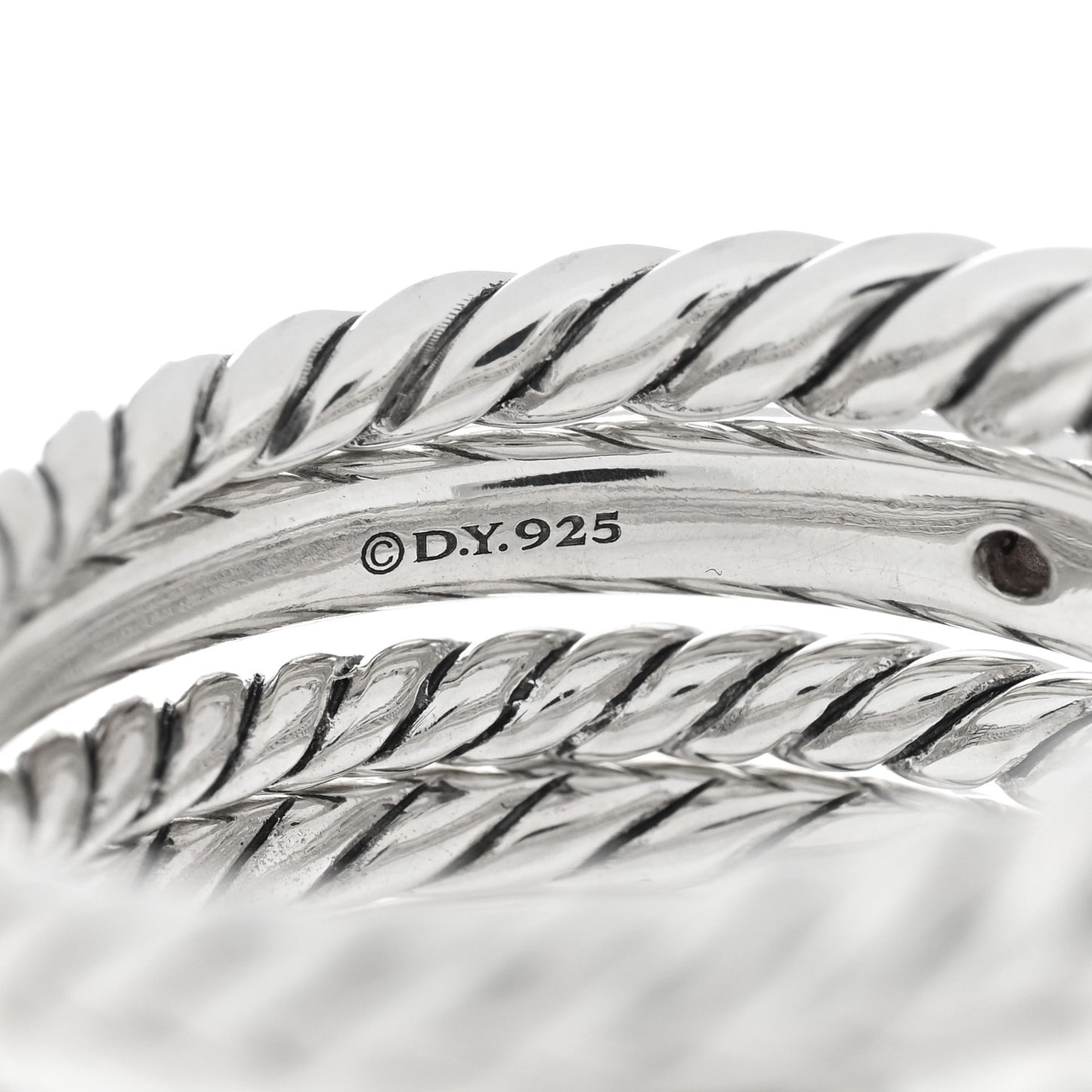 Sterling Silver Diamond 16mm Stax Wide Stacked Ring 57 8