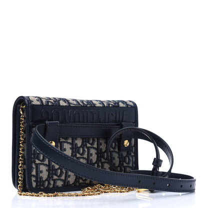 Christian Dior Oblique 30 Montaigne 2-In-1 Pouch Blue 2 of 4