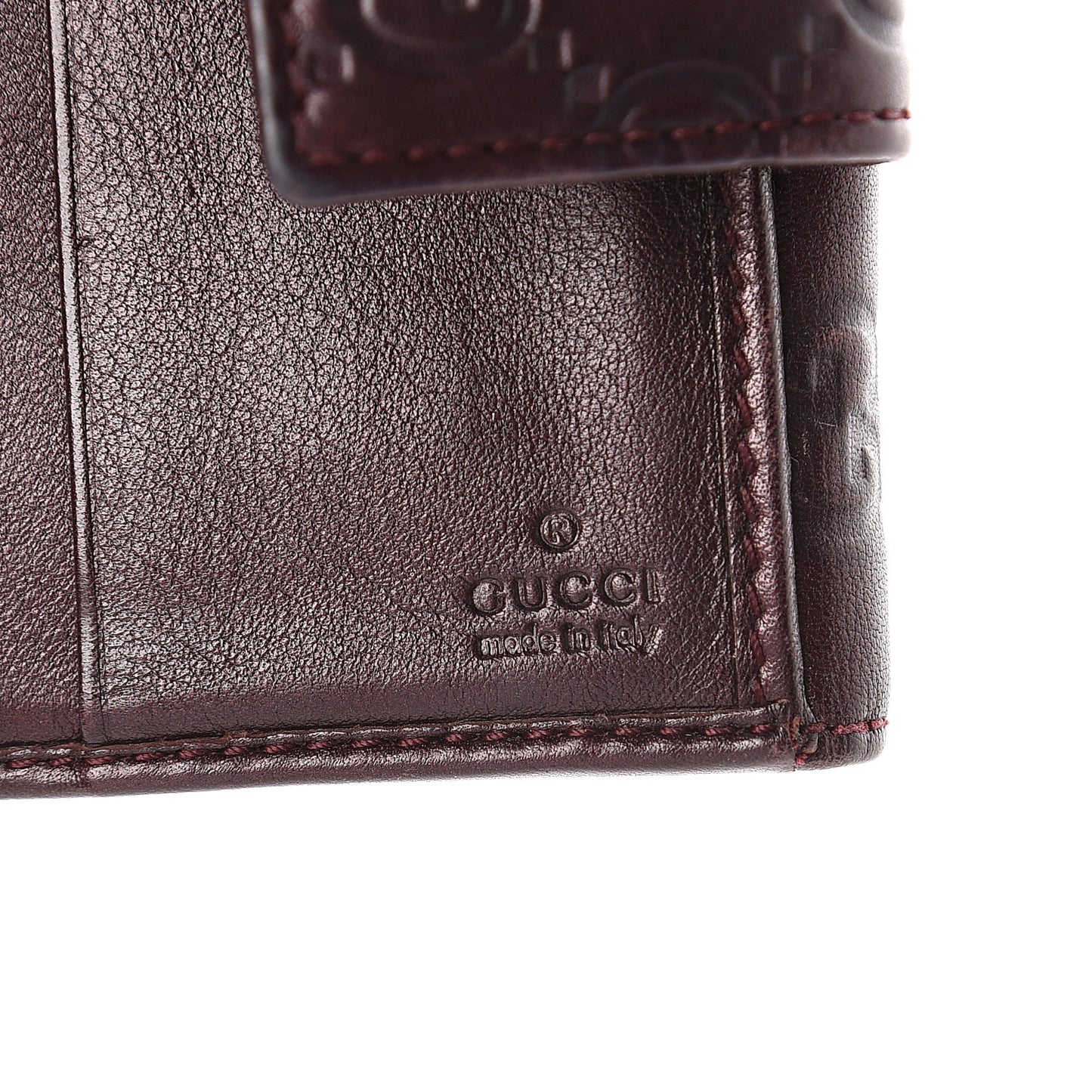 Guccissima Lovely Heart French Flap Wallet Brown