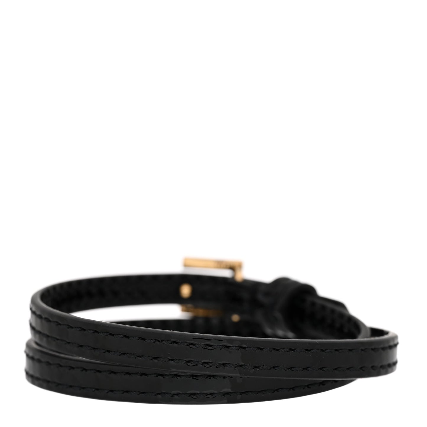 Patent Leather G Buckle Bracelet Black