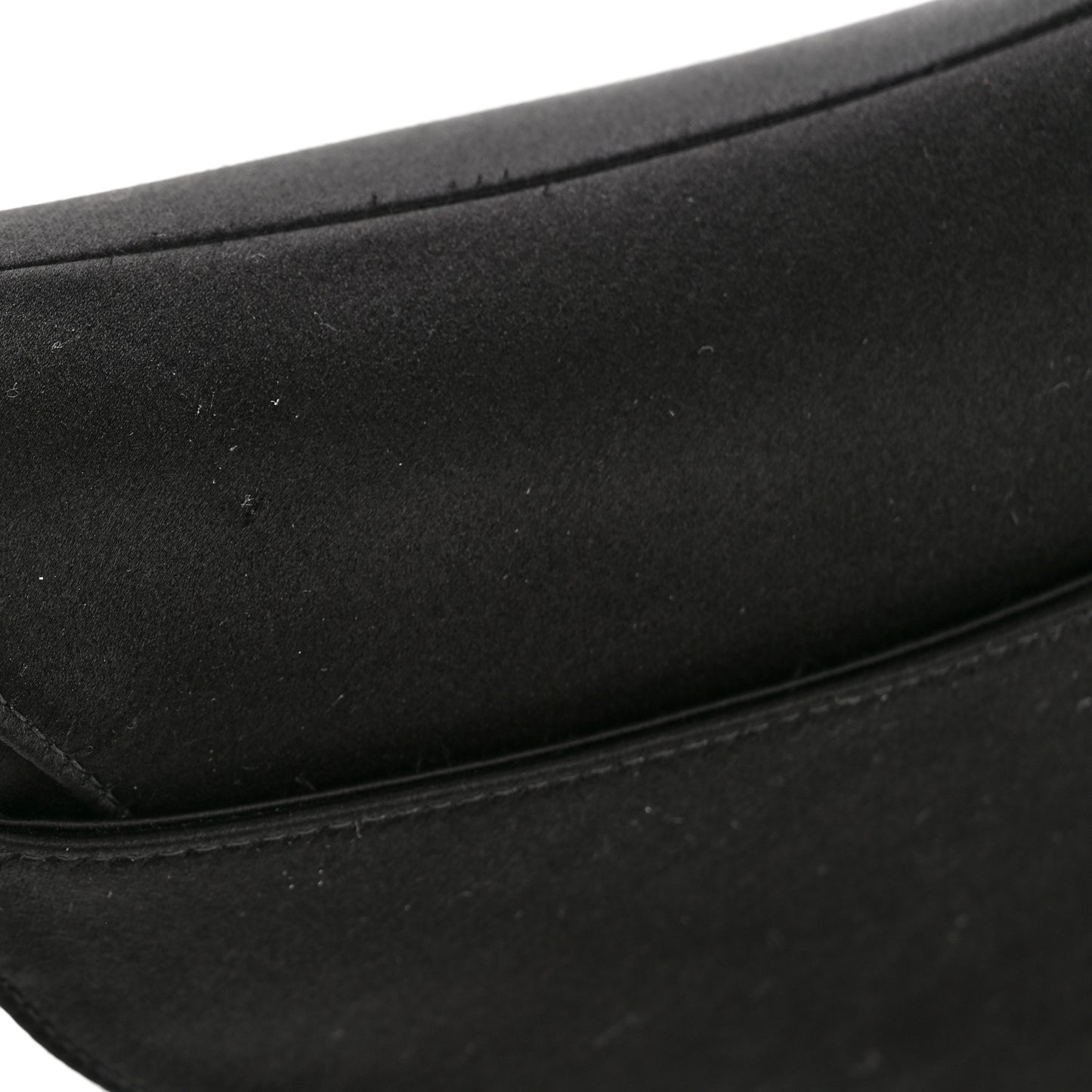 Satin Crystal Mini Saddle Bag Black