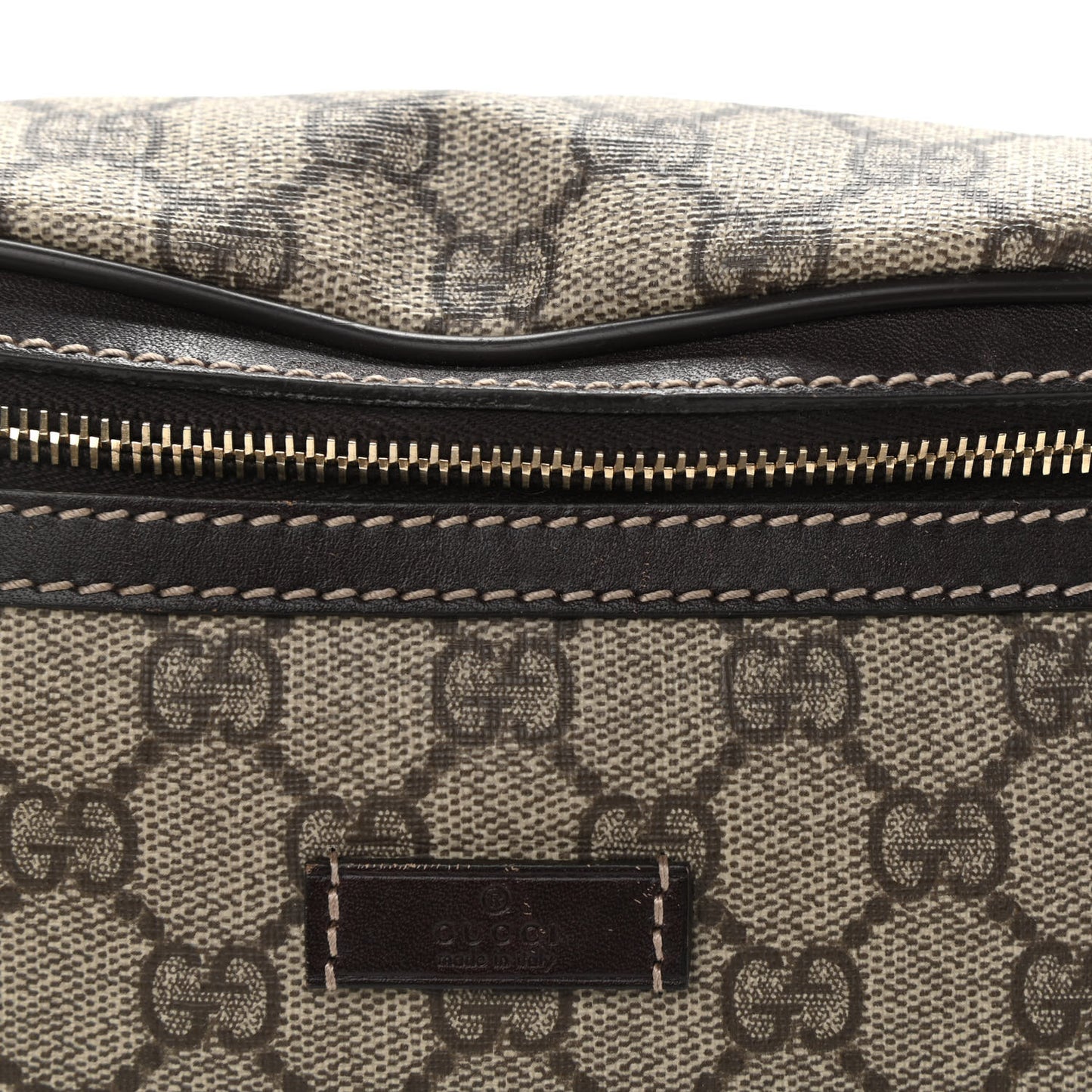 GG Supreme Monogram Belt Bag Dark Brown