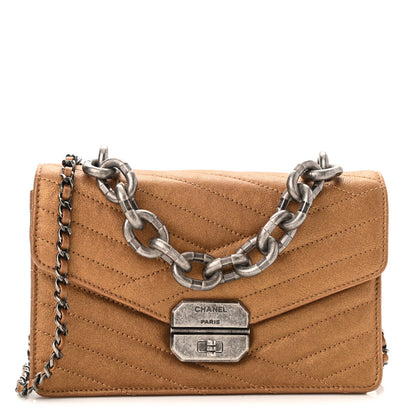 Chanel Metallic Calfskin Chevron Quilted Small Gabrielle Flap Gold 1 of 9