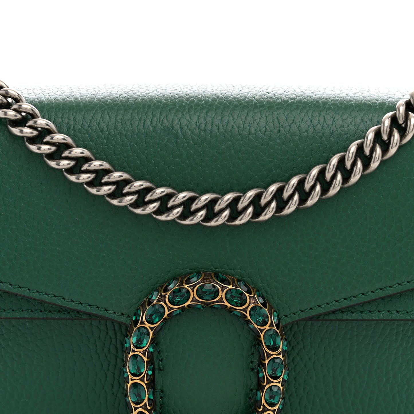 Pebbled Calfskin Small Dionysus Shoulder Bag Emerald