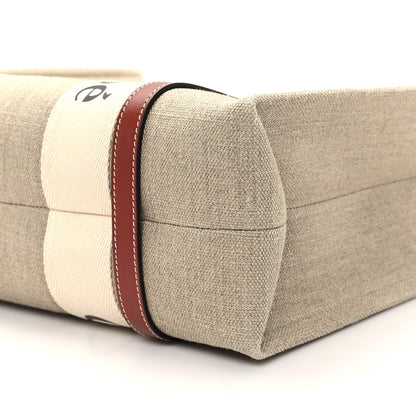 Chloe Linen Calfskin Medium Woody Ribbon Tote White Brown 10 of 10