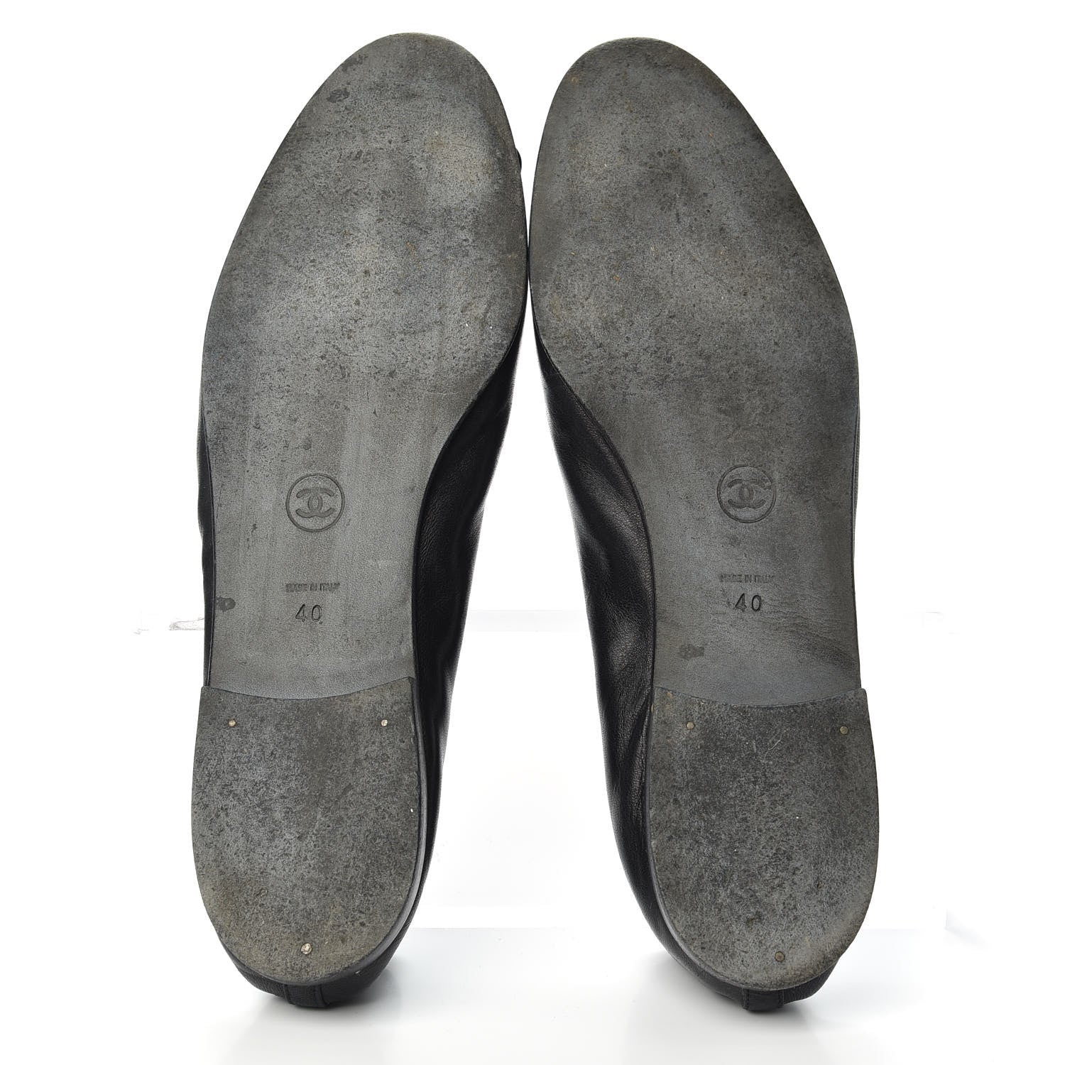 Chanel Lambskin Patent Cap Toe Ballerina Flats 40 Black 6 of 12