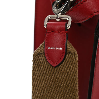 Fendi Vitello Seta Glazed Fabric FF 1974 Medium Peekaboo X-Lite Fragola Mogano Panna 7 of 11