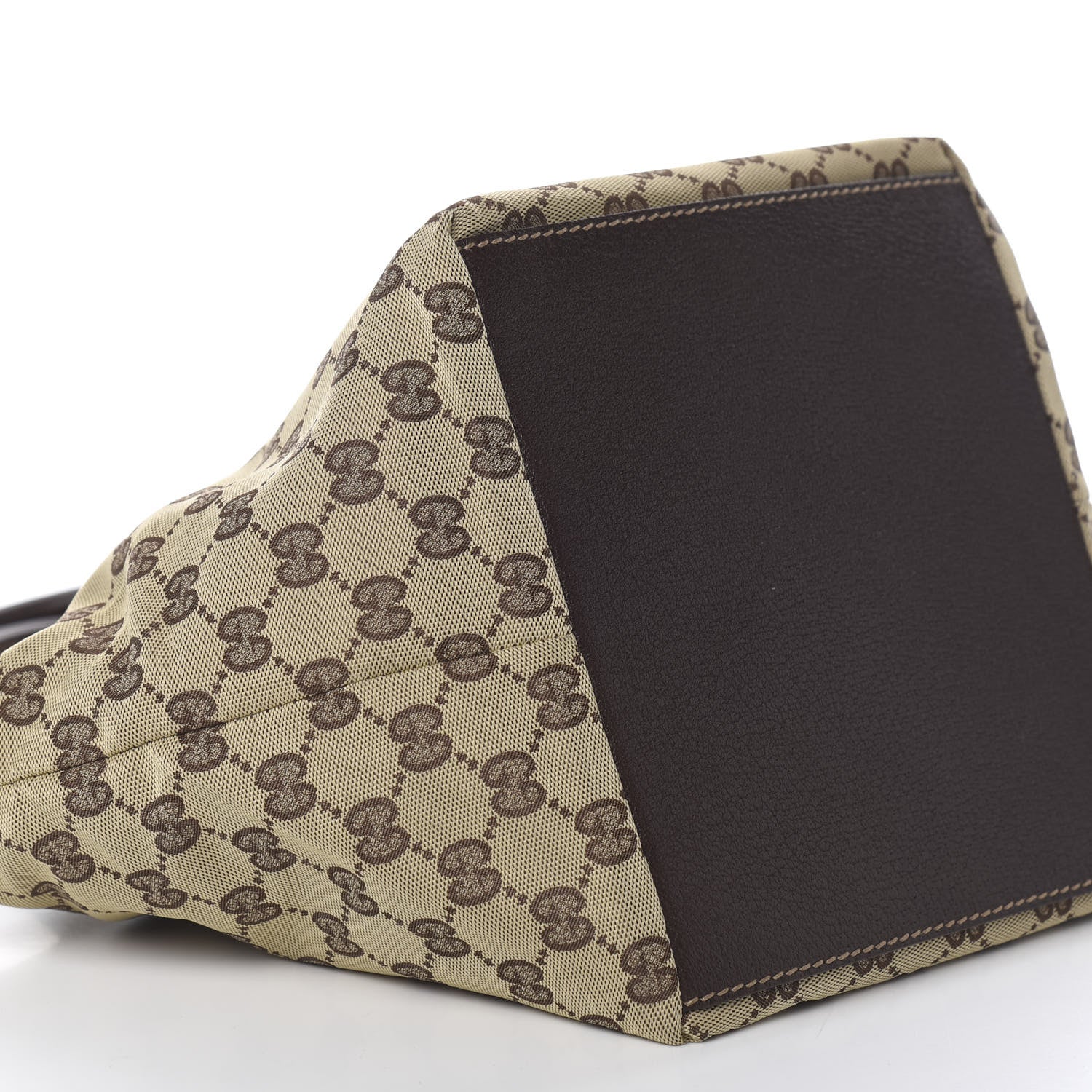 Gucci GG Monogram Small Web Handle Bucket Tote Dark Brown 7 of 9