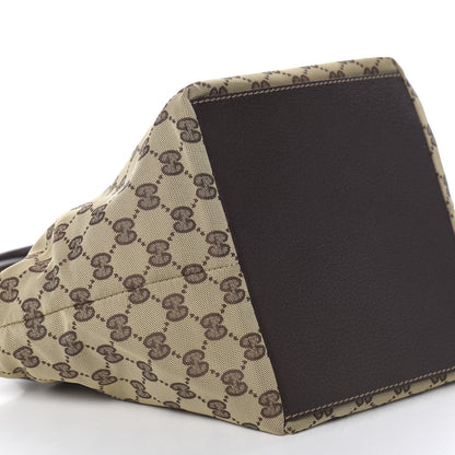 Gucci GG Monogram Small Web Handle Bucket Tote Dark Brown 7 of 9