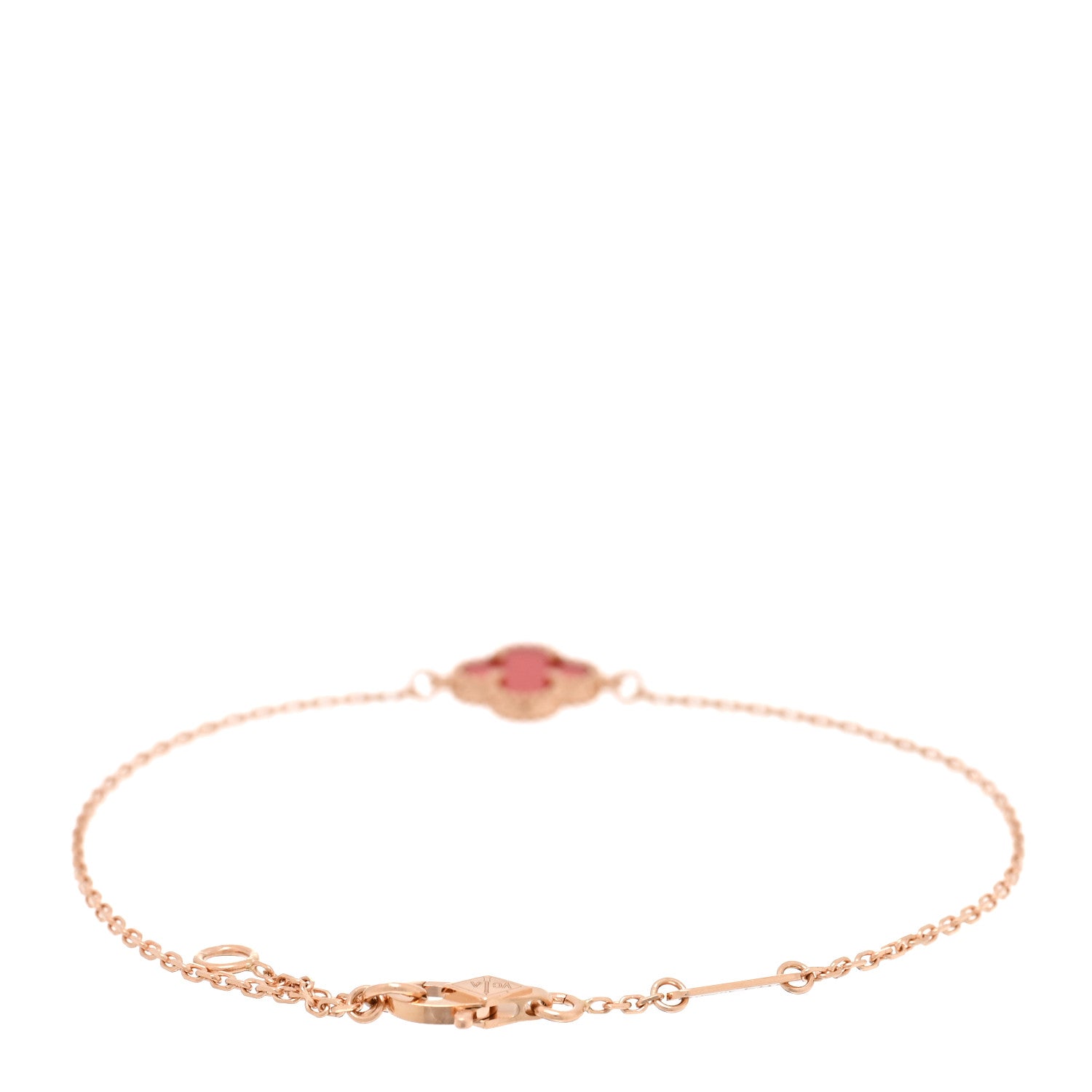 Van Cleef & Arpels 18K Rose Gold Carnelian Sweet Alhambra Bracelet 2 of 4