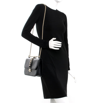 Valentino Garavani Vitello Medium Glam Lock Rockstud Flap Black 2 of 9