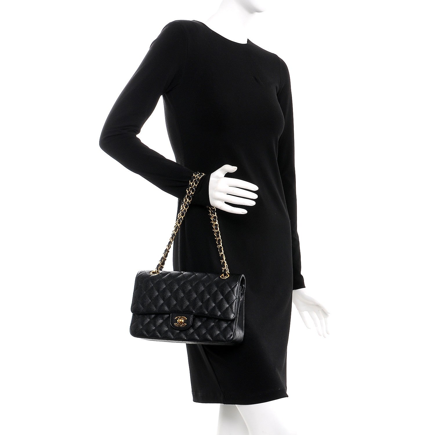 Chanel Caviar Quilted Medium Double Flap Black 3 of 11