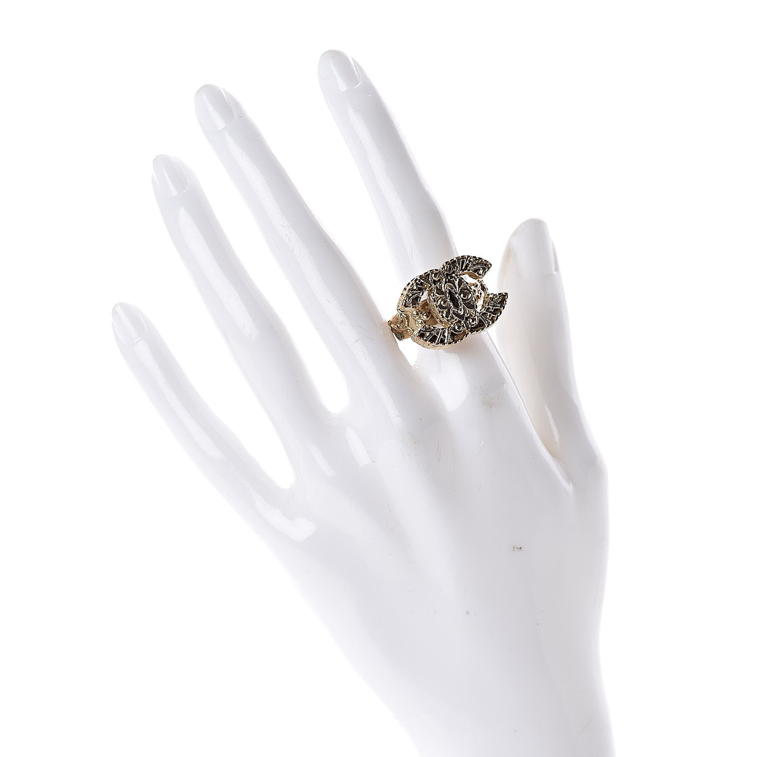 Chanel CC Logo Ring 5 Gold 2 of 6