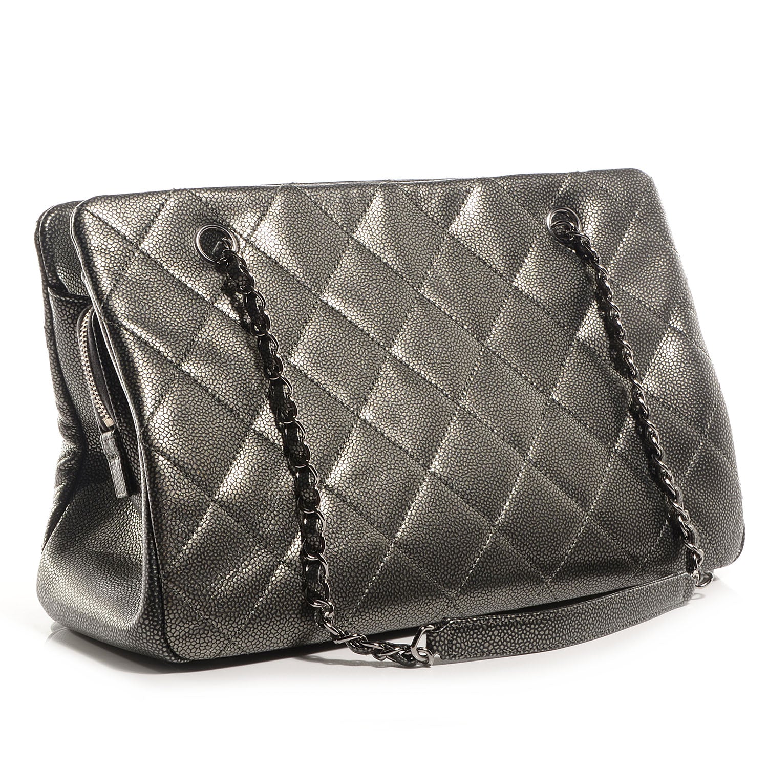 Chanel Caviar Timeless CC Shopping Tote Dark Silver 3 of 7