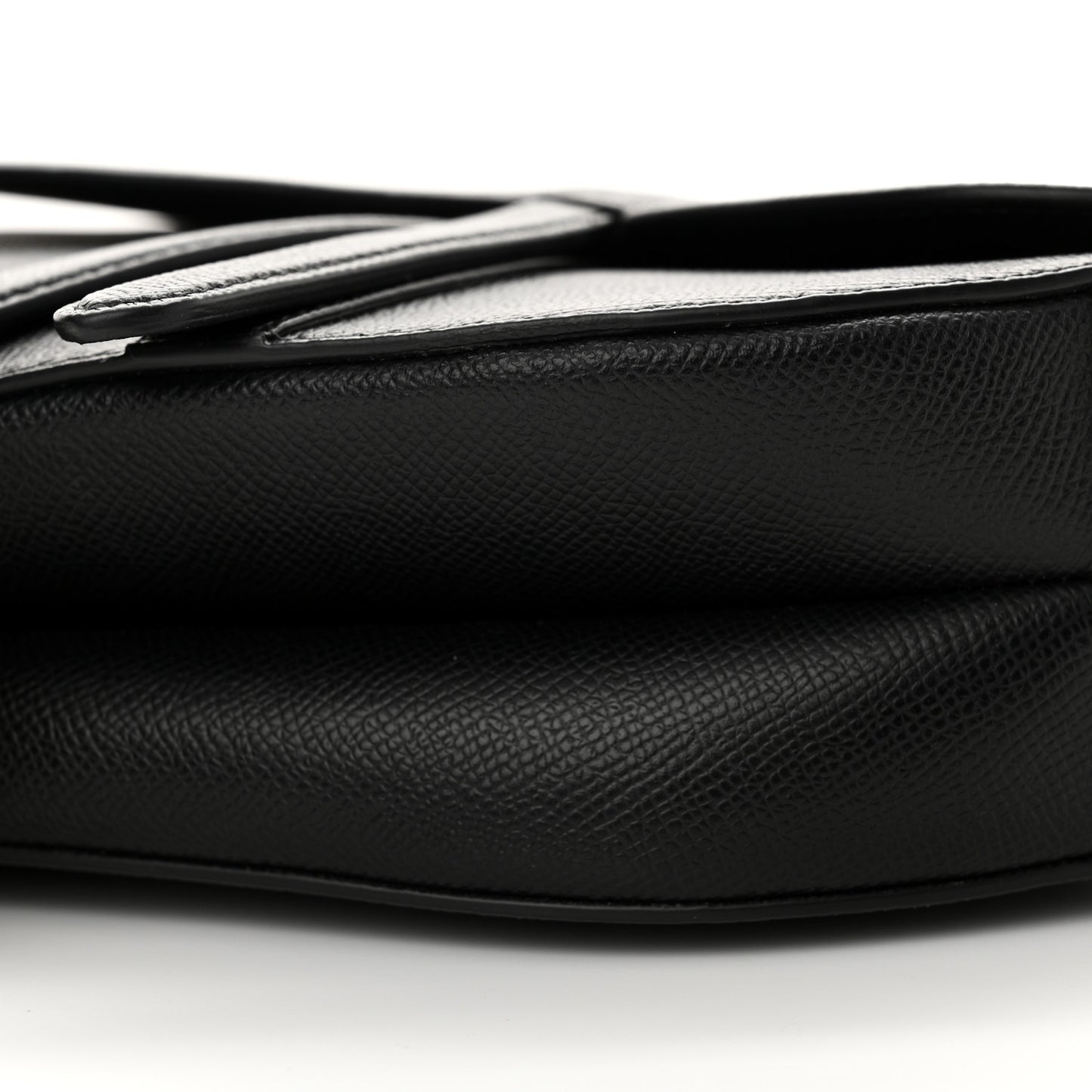 Grained Calfskin Saddle Bag Black