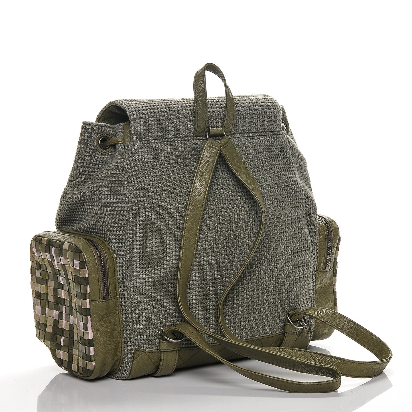 Tweed Canvas Cuba Pocket Backpack Khaki