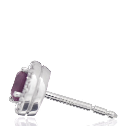 Tiffany Platinum Diamond Ruby Soleste Earrings 4 of 5