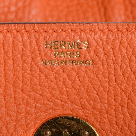 Hermes Taurillon Clemence Lindy 34 Orange 15 of 18