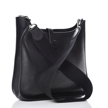 Hermes Taurillon Clemence Evelyne PM Black 3 of 9