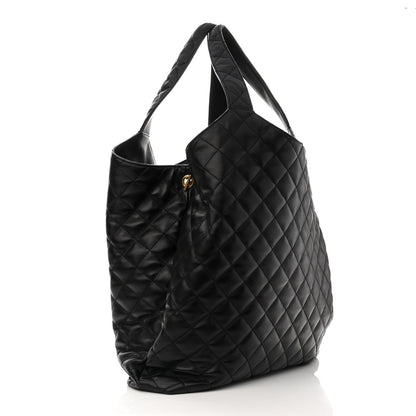 Saint Laurent Lambskin Quilted Maxi Icare Shopping Tote Black 6 of 14
