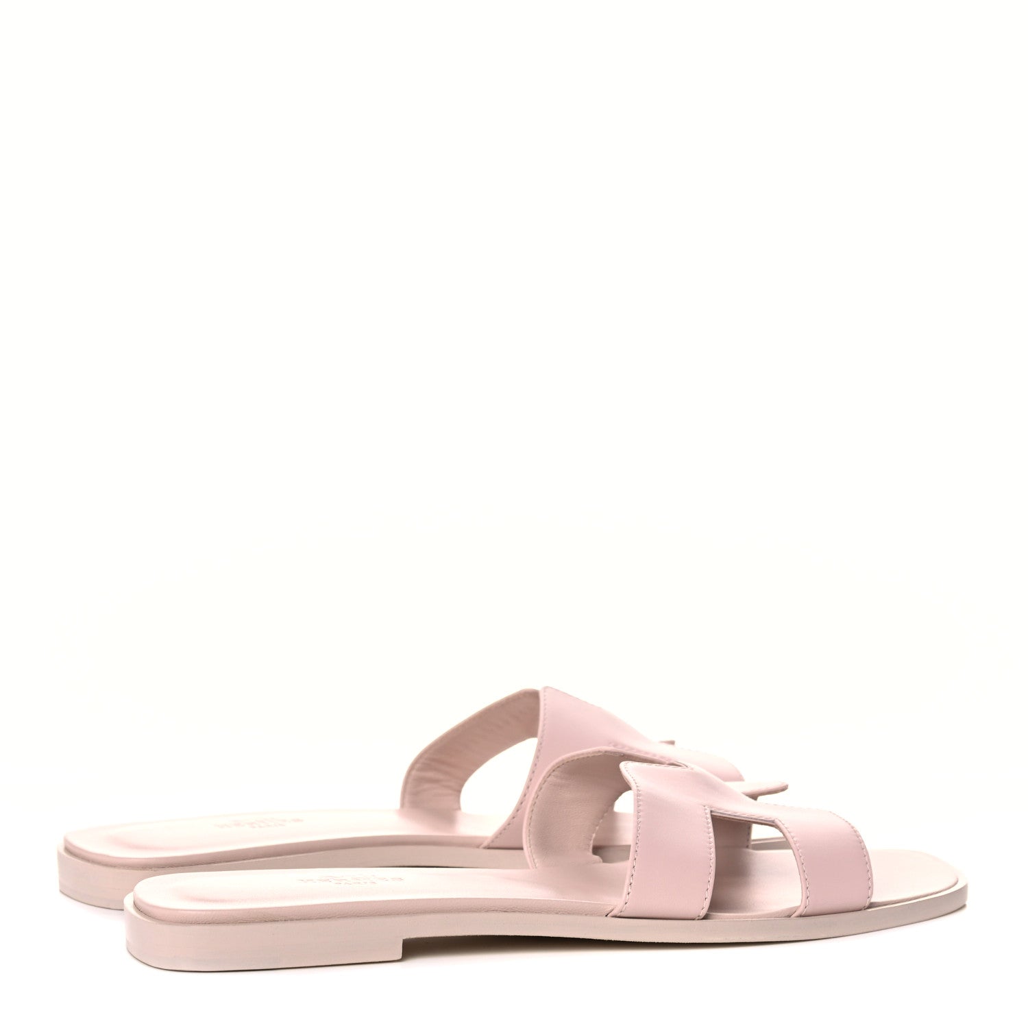 Hermes Box Calfskin Oran Sandals 39.5 Rose Pale 4 of 10