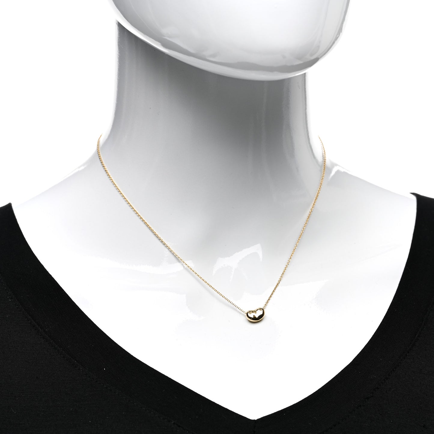 18K Yellow Gold 9mm Elsa Peretti Bean Pendant Necklace