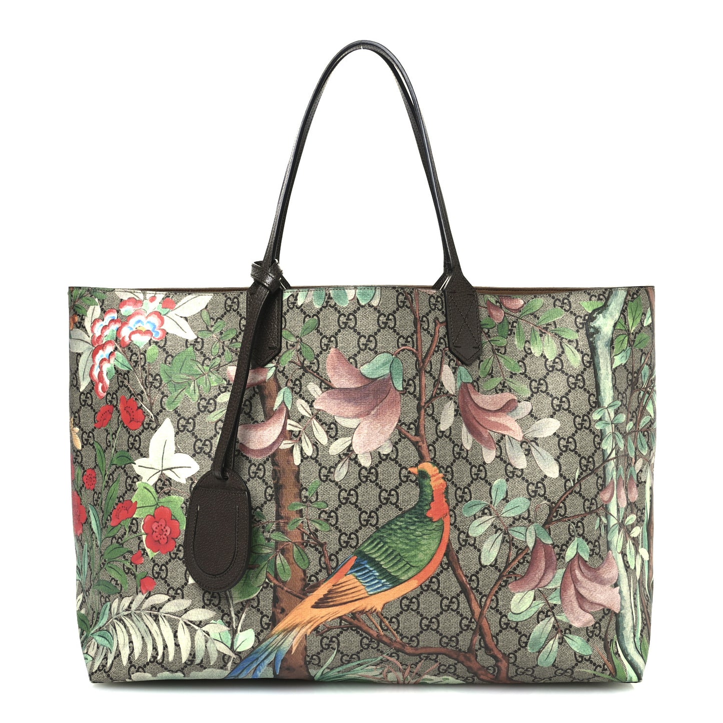 GG Supreme Monogram Tian Large Shopping Tote Beige Multicolor New Acero