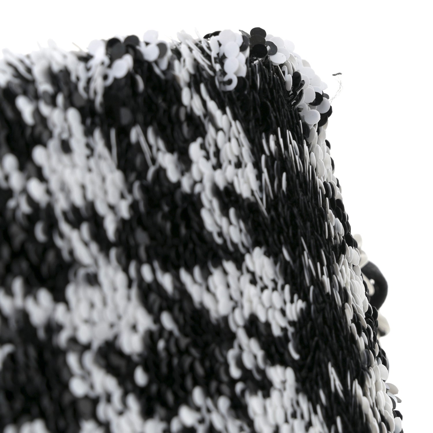 Chanel Sequin Houndstooth Small Flap Black White 1767824