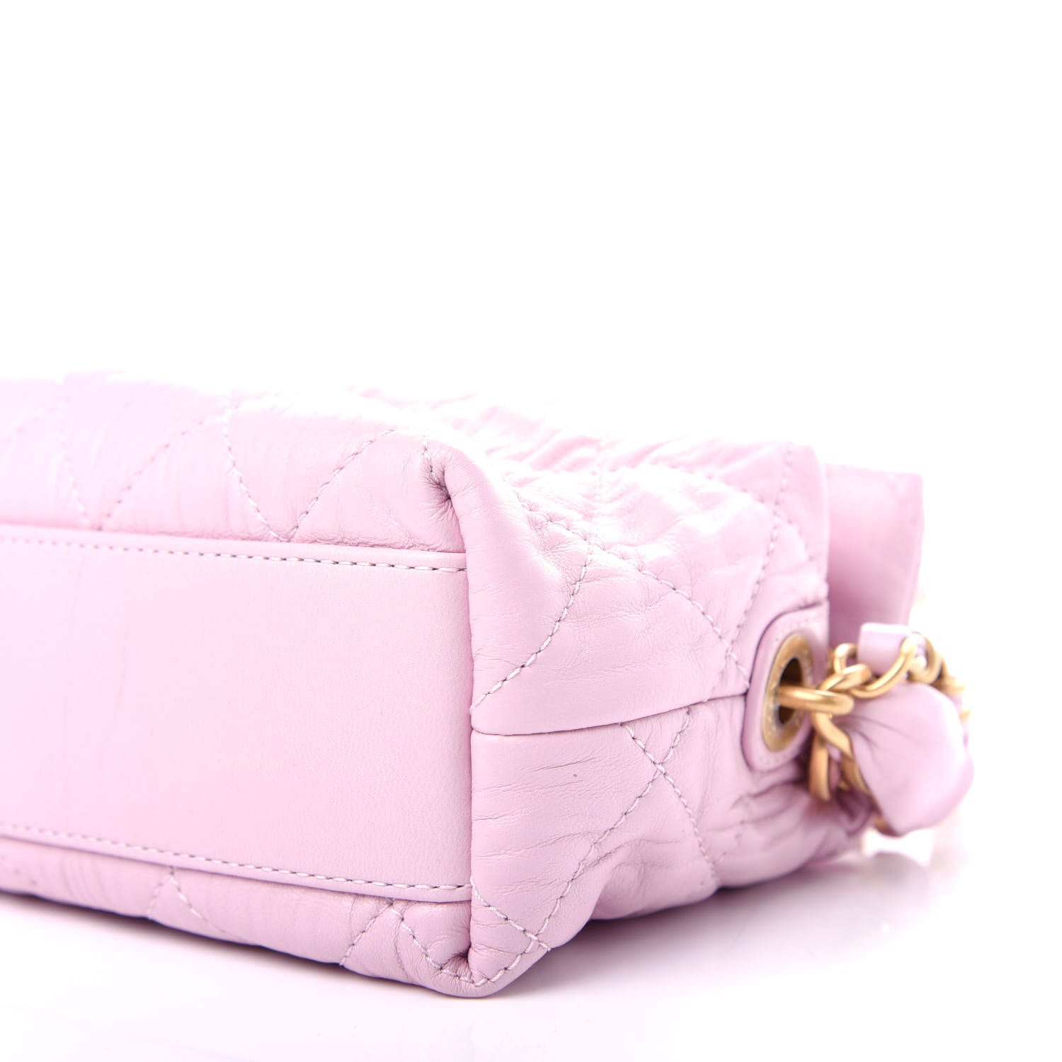 Chanel Crumpled Lambskin Quilted Small CC Links Shoulder Bag Pink 9 of 11