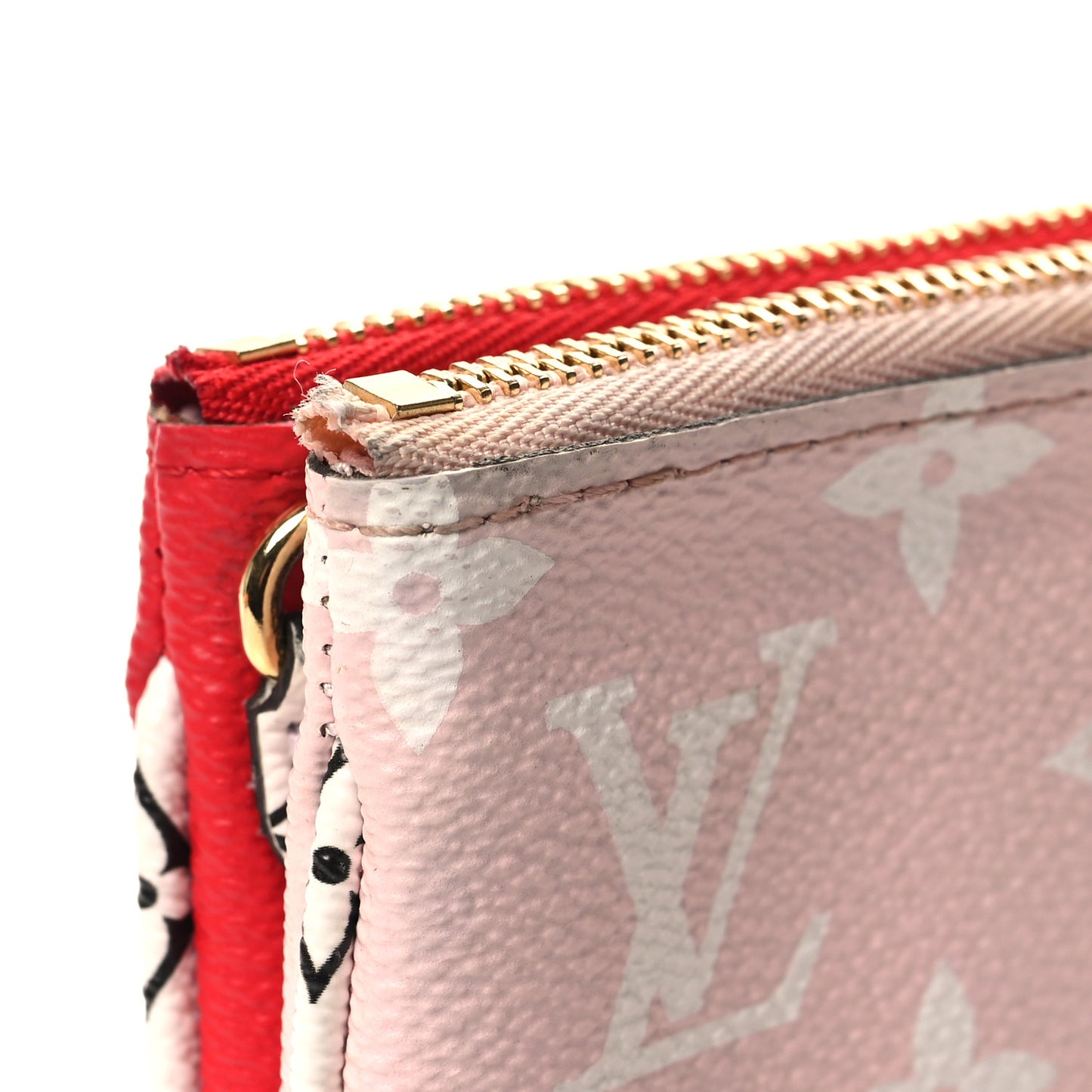 Monogram Giant Double Zip Pochette Rouge
